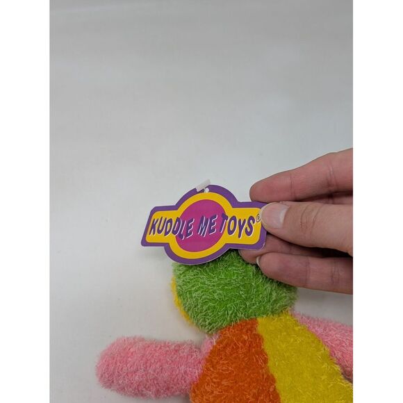 Vintage Kellytoy Terry Cloth Frog Plush Stuffed Animal Baby Color Block 2001 NEW - Picture 7 of 8